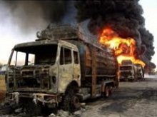Под Гусевом на трассе горел грузовик МАН