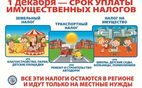 Налоговая служба информирует о необходимости исполнения обязанности по уплате имущественных налогов