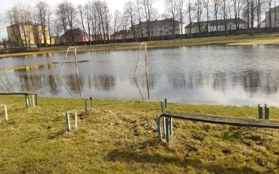 В Гусеве затопило городской стадион