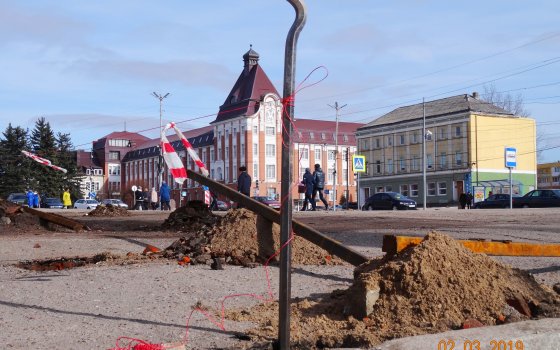 В Гусеве начались работы по благоустройству центральной части города