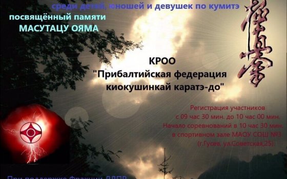 21 апреля в городе Гусеве пройдёт открытый турнир по каратэ-до
