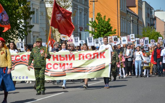 Более 1000 человек прошли в колонне «Бессмертного полка» в Гусеве