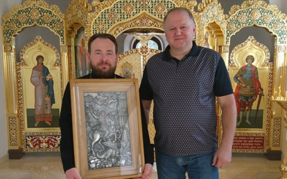 Николай Цуканов подарил гусевскому храму икону Великомученика Георгия Победоносца
