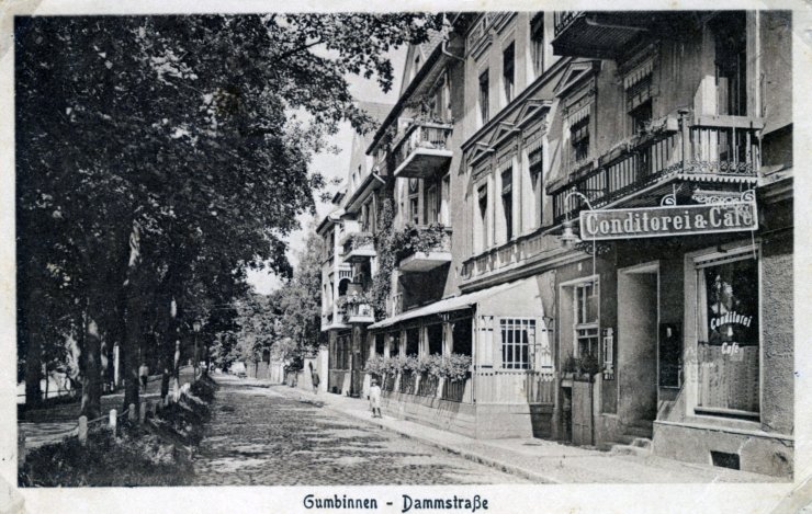 Даммштрассе, 1914 год (от перекрёстка с улицей Победы в сторону бывшего завода «Микродвигатель»)