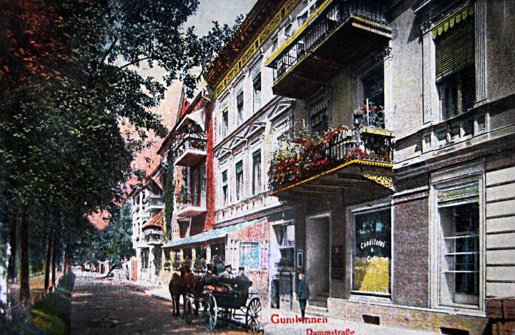 Даммштрассе, 1911 год (от перекрёстка с улицей Победы в сторону бывшего завода «Микродвигатель»)