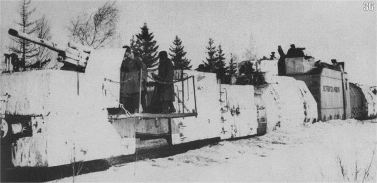Бронепоезд «Истребитель фашизма» до модернизации 1944 года