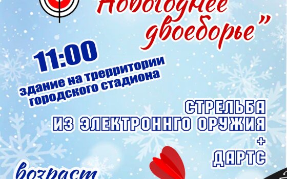 2 января на городском стадионе пройдут соревнования по дартсу и стрельбе из электронного оружия
