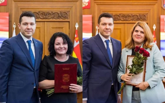 Антон Алиханов отметил грамотами Людмилу Томину и Нелли Михалёву