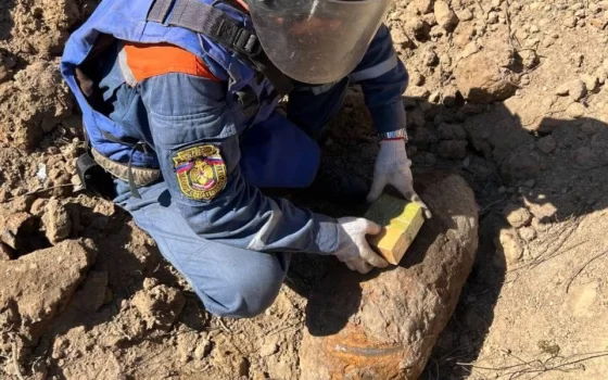 В Гусевском округе сотрудники МЧС обезвредили 100-килограммовую авиабомбу