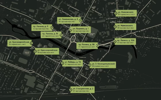 Схема парковок в Гусеве, где можно оставить свой автомобиль