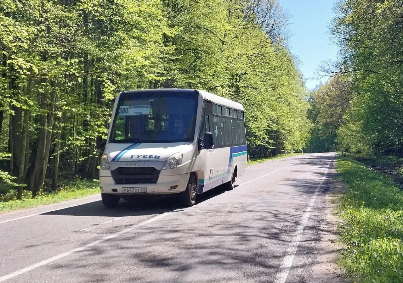 На автобусе из Краснознаменска до Калининграда можно добраться только через Гусев или Советск