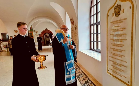 В гусевском храме освятили мемориальные доски в память о войнах Первой мировой