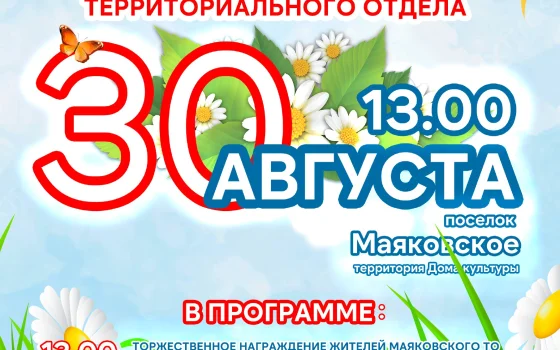 30 августа пройдёт День посёлков Маяковского территориального отдела