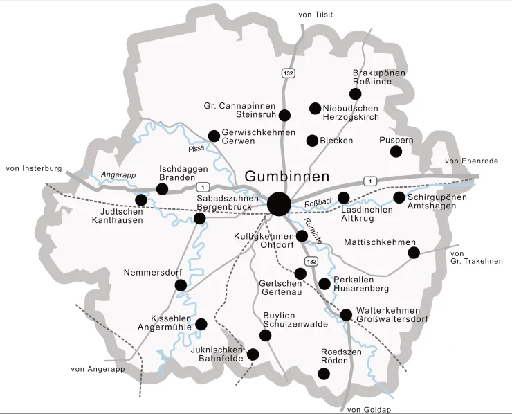 Карта Гумбинненского округа