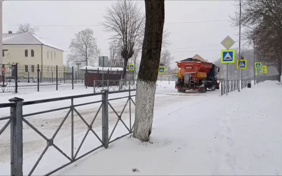 В первый день нового года на Гусев обрушилась настоящая метель