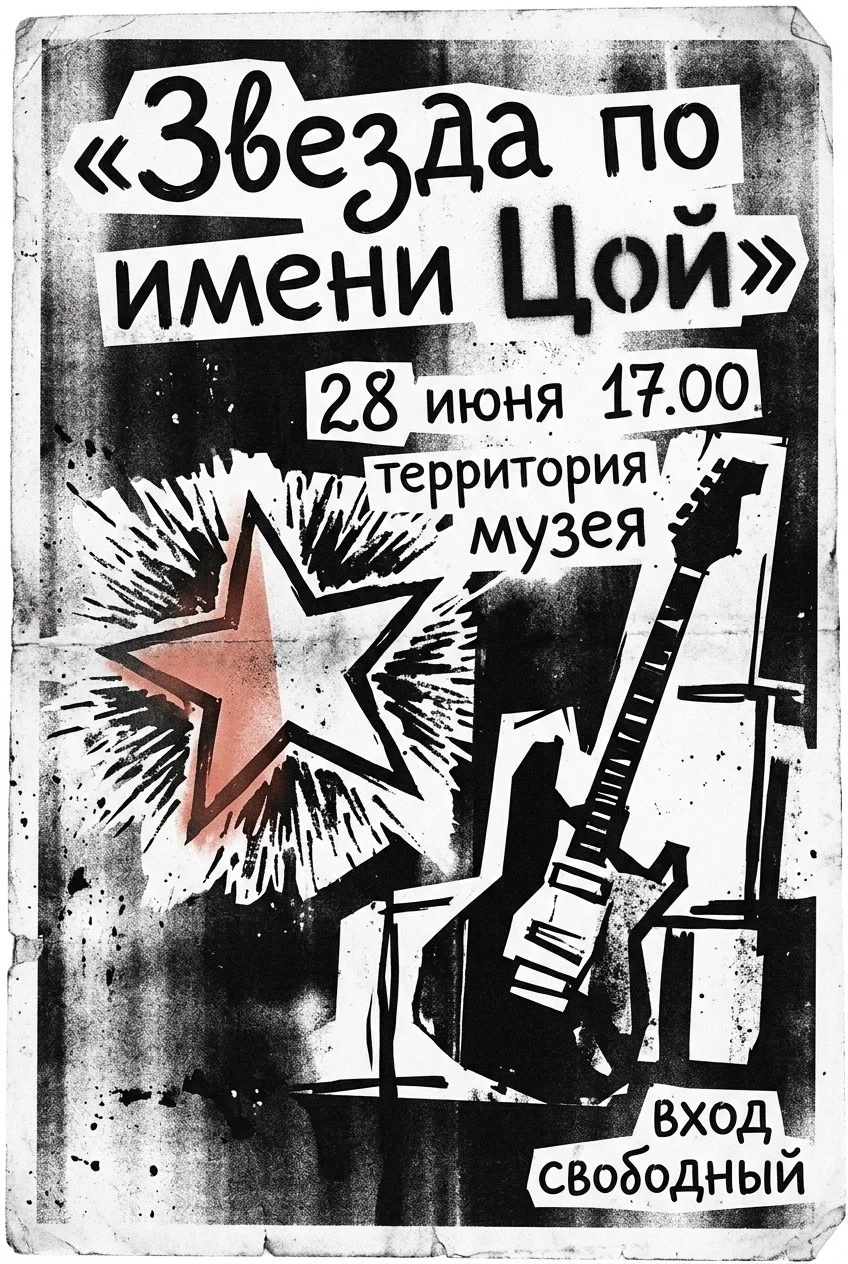 28 июня на территории музея пройдёт квартирник «Звезда по имени Цой»