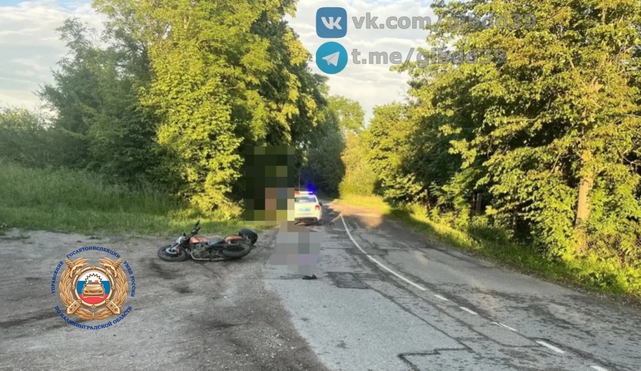 В Гусевском районе мотоциклист пострадал в ДТП при съезде с дороги