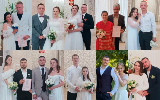 В первый месяц лета 11 пар связали себя узами брака в гусевском ЗАГСе