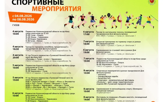 От футбола до велокросса: Гусев принимает масштабную спортивную неделю